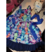 Patchwork Aliens! Little green and blue and orange Alien Dress Size 4t