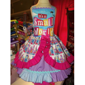 Patchwork It's a Small World Easter Birthday Tea Party Fairy tale Dress Size 4t Ready to ship