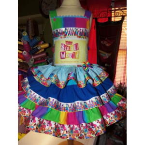 Patchwork It's a Small World Easter Birthday Dress Size 4t 