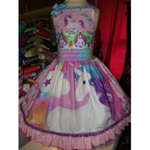Patchwork Unless you can be a Unicorn Rainbow Unicorn Dress Size 4t Ready to ship image