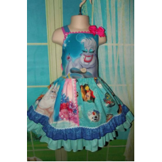 Patchwork Ursula Ariel Mermaid King Disney Picture Day Ruffle Dress Size 4t Ready to ship