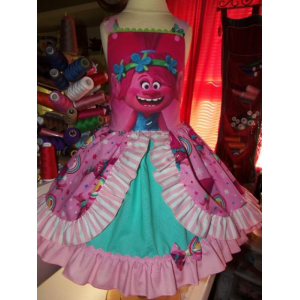Poppy Troll Smile Doll Ruffle Dress Size 4t Ready to ship