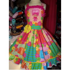 Vintage fabric Ruffles Trolls Russ Gnome Dress Size 5t Ready to Ship