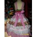 RARE Gingerbread Village Ginger Cookies Christmas Dress  Size 7/8 Pearl Lace