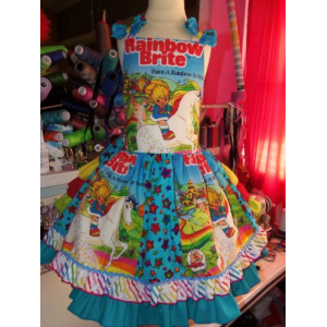 Rainbow Brite Vintage fabric Dress Size 6