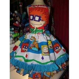 Rugrats  Pageant Dress Christmas Vintage NEW  fabric Dress Size 5t   Ruffles