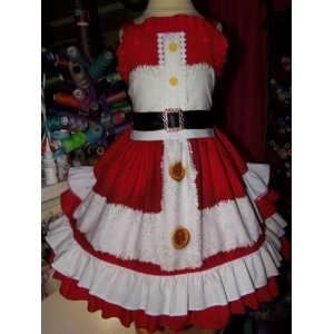 Santa Clause Pagent Dress Christmas Vintage Fabric Girl Costume Dress Size 5t kids