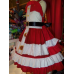 Santa Clause Pagent Dress Christmas Vintage Fabric Girl Costume Dress Size 5t kids