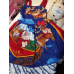 Santa Clause toy deers presents Christmas Village Vintage Fabric Girl Costume Dress Size 7-8 kids