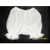 Short White Bloomers w/Eyelet Lace Bow and Blink stone  Size 3mo-5t
