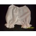 Short White Bloomers w/Eyelet Lace Bow and Blink stone  Size 3mo-5t