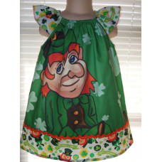 St Patrick day Clover Leprechaun Luck Dress Size 2t,3t or 4t Ready to ship