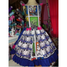 Star Wars dress-Girl's Dress -Back to School- Spring Dress, Birthday Dress, Classic Kid's stories, Size 7