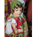 Strawberry dress Ruffles Vintage Fabric Dress Size 5-6 27in length Ready to Ship