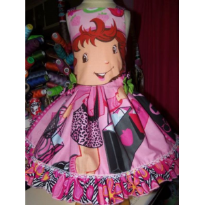 Strawberry shortcake dress Ruffles Dress Size 4t 24in length Ready to Ship