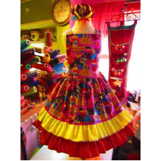 Super Girl batgirl Wonder woman dress Ruffles Dress Size 4t 24in length Ready to Ship