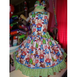 Three Little Pigs and Big wolf Doll inspired Halter ruffle dress Size 5/6 Three Little Pigs and Big wolf Doll inspired Halter ruffle dress Size 5/6