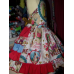 Valentine Day Hearts Love Vintage RARE Fabric Polka Dots Ruffle Dress