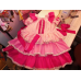 Valentine Day Pink Love Roses Ruffle Dress Size 3t/4t Ready to ship(see measurements)