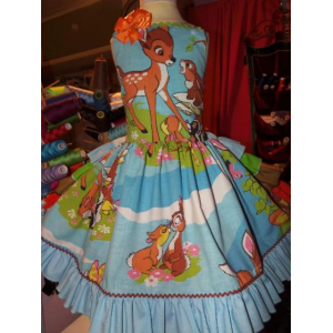 Vintage Patchwork New fabric Bambi Picture Day Ruffle Dress Size 5t Ready to ship Vintage Patchwork New fabric Bambi Picture Day Ruffle Dress Size 5t Ready to ship