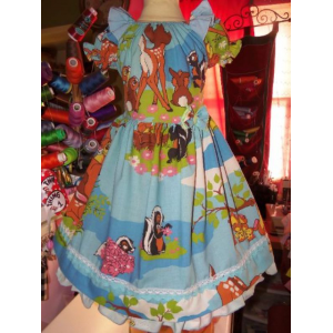 Vintage Pre-Washed Recycle fabric Bambi Picture Day Ruffle Dress Size 6-6x Ready to ship Vintage Pre-Washed Recycle fabric Bambi Picture Day Ruffle Dress Size 6-6x Ready to ship