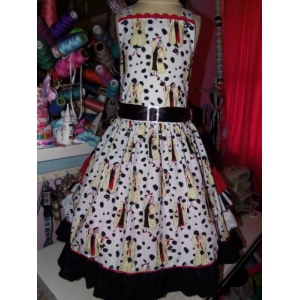 Vintage fabric Cruela Deville -Girl's Dress -Back to School- Spring Dress Vintage fabric Cruela Deville -Girl's Dress -Back to School- Spring Dress