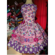 Vintage polka dots street girls dress Size 7