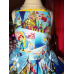 Vintage rainbow fabric Ariel Sebastian Flounder Mermaid Princess Ruffles Dress Size 3t.4t,5t.6t 8