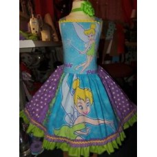 Vintage Fabric Tinker Bell  Fancy Dress  Girls Size 6