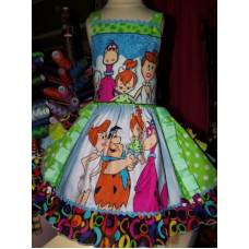 Flintstones Family Vintage fabric Christmas Dress Size 4t Ready to ship