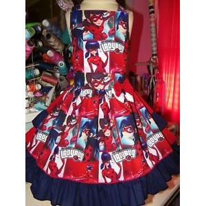 super girl ladybug Christmas Girls Dress Size 5t ready to ship super girl ladybug Christmas Girls Dress Size 5t ready to ship